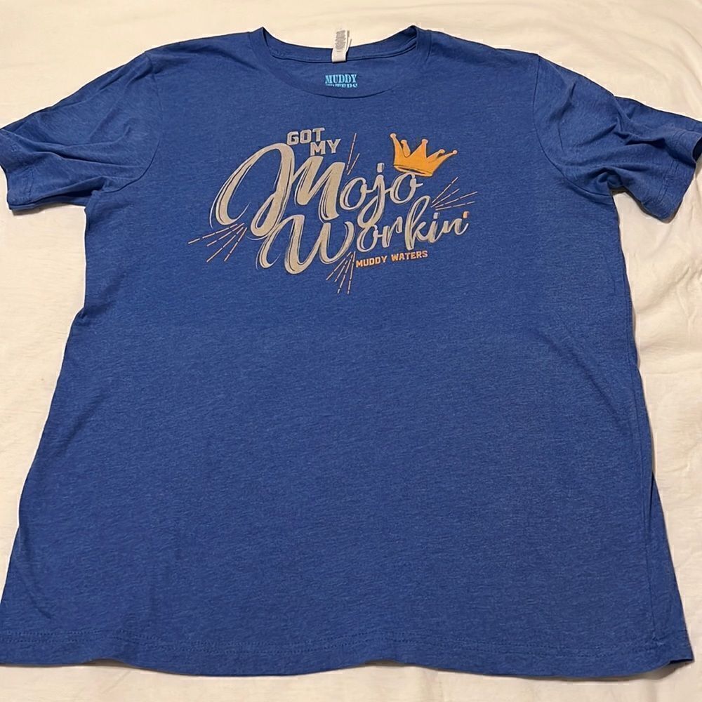 Muddy Waters men’s size XL “Got my mojo workin” blue SS concert T-shirt EUC - Picture 2 of 7